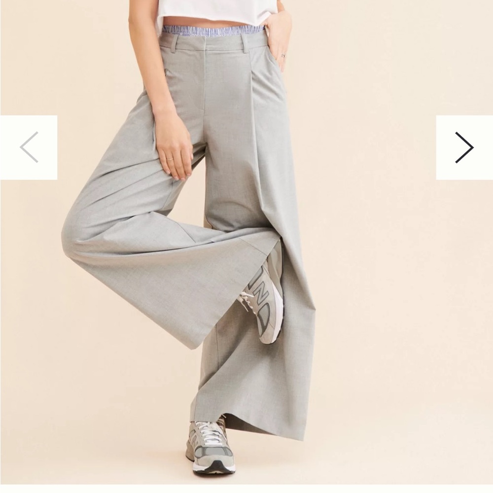 Anthropologie Gray Wide-Leg Women's Pants